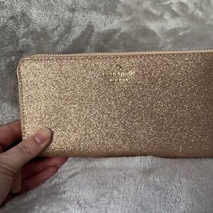 NY Joeley Large Glitter Rose Gold Wallet